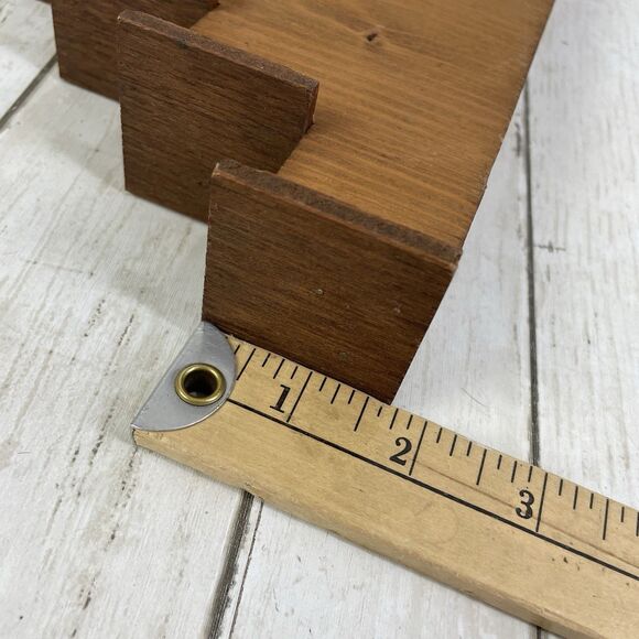 Vintage Wood Staircase Shelf W/ Red Heart Wall Mount Or Shelf Sitter - Picture 7 of 8
